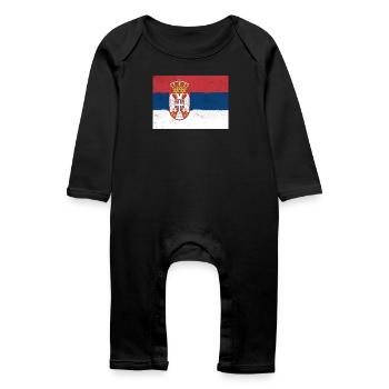 Drapeau de la Serbie - Grenouillère bio Bébé - noir - Devant