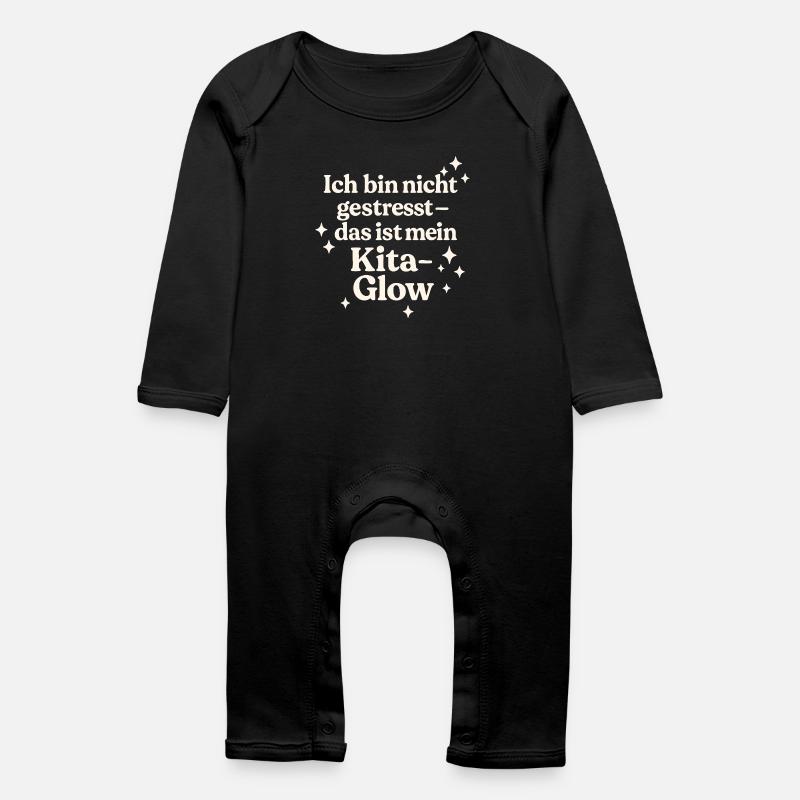 Ich bin nicht gestresst... (hellbeige) - Baby Bio Strampler - Schwarz