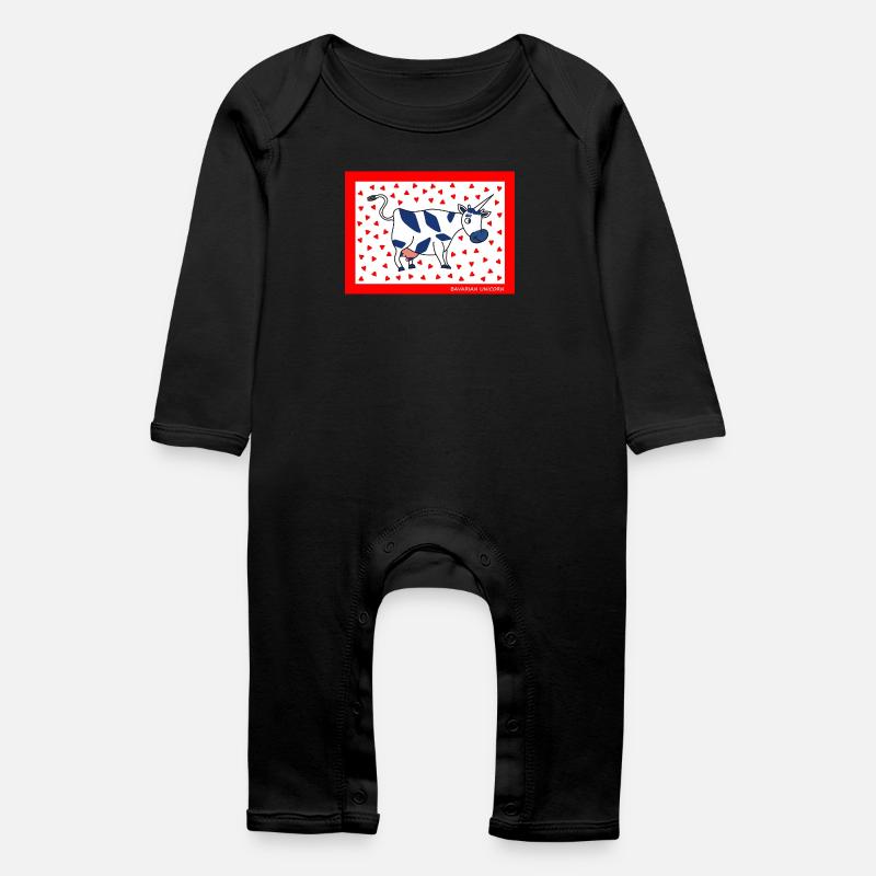 BAVARIAN UNICORN - Herzen - Baby Bio Strampler - Schwarz