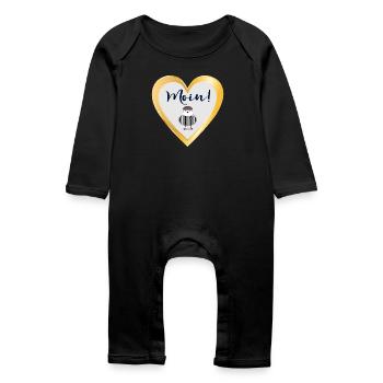 HERZ MOIN - MÖWE NORDDEUTSCHLAND - Baby Bio Strampler - Schwarz - Vorne