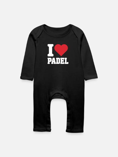 Ich liebe Padel - Baby Bio Strampler - Schwarz