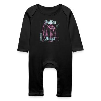 Himmlische Engelillustration - Baby Bio Strampler - Schwarz - Vorne