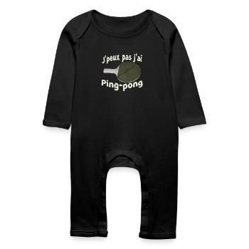 Ping-Pong Break Humor - Baby Organic Romper - black - Front
