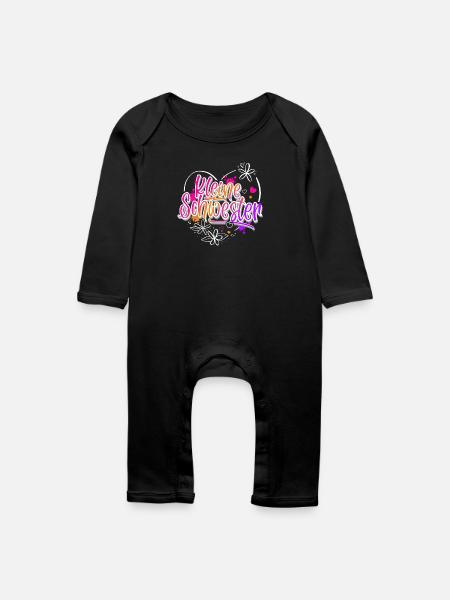 Kleine Schwester - Baby Bio Strampler - Schwarz
