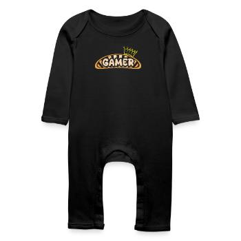Occupation: Gamer - Baby Organic Romper - black - Front