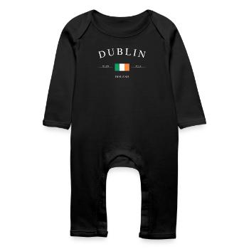 Dublin, Irlande – Souvenir et cadeau de vacances - Grenouillère bio Bébé - noir - Devant
