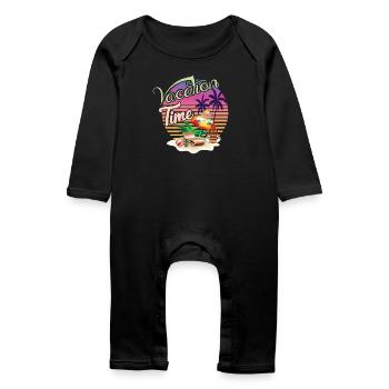 Casual Holiday Summer Motif - Baby Organic Romper - black - Front