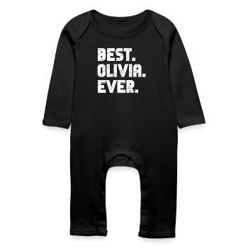 Best Olivia Ever Gift Saying - Baby Organic Romper - black - Front