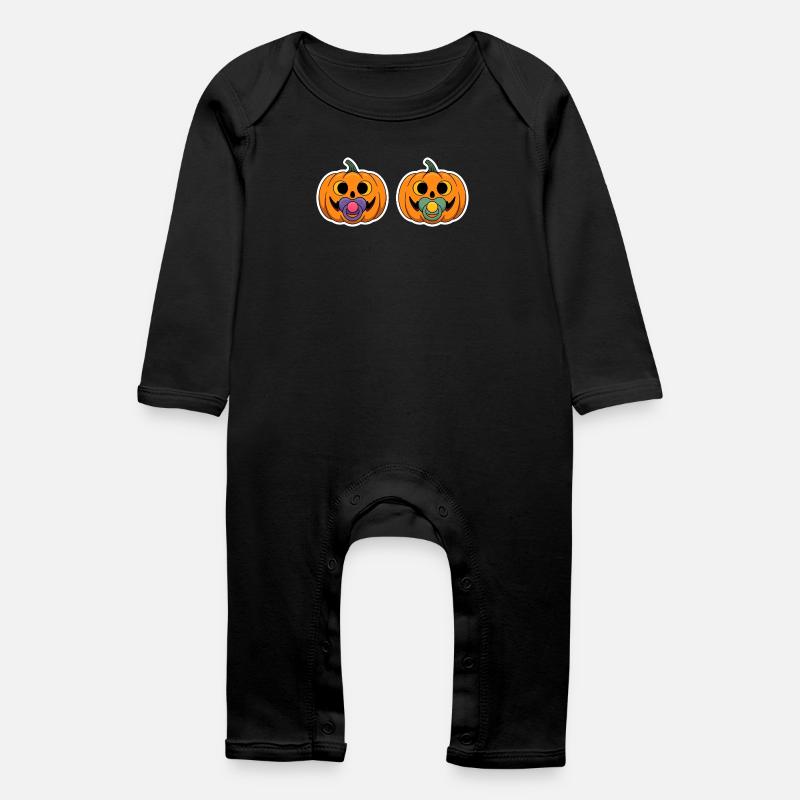 Pumpkin pacifier grimaces - Baby Organic Romper - black