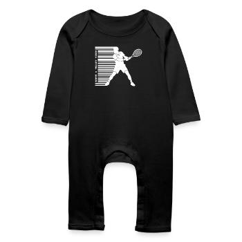 Tennis Silhouette Sweat à capuche chemise code-barres lumineux - Grenouillère bio Bébé - noir - Devant