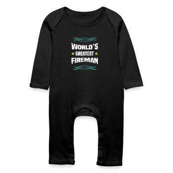 Weltbester Feuerwehrmann - Baby Bio Strampler - Schwarz - Vorne