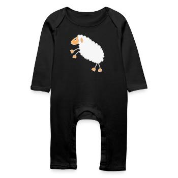 Conception de dessin animé de mouton moelleux - Grenouillère bio Bébé - noir - Devant