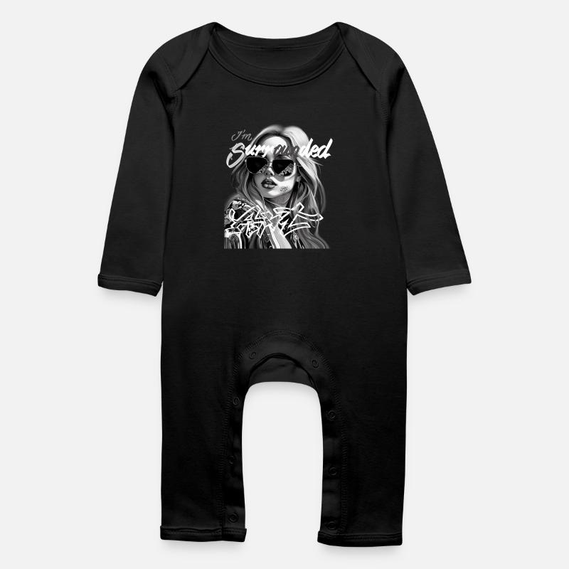 Ich Umgeben von Graffiti Schwarzweiß - Baby Bio Strampler - Schwarz