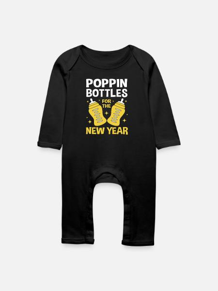 Gender Reveal Neujahr - Baby Bio Strampler - Schwarz
