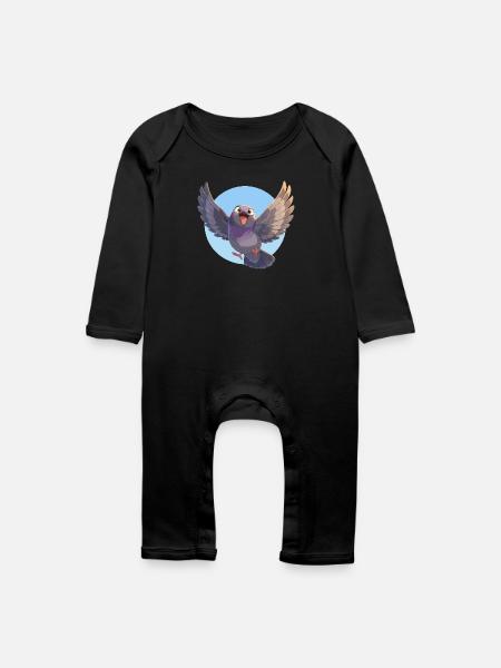 Tauben Taube - Baby Bio Strampler - Schwarz
