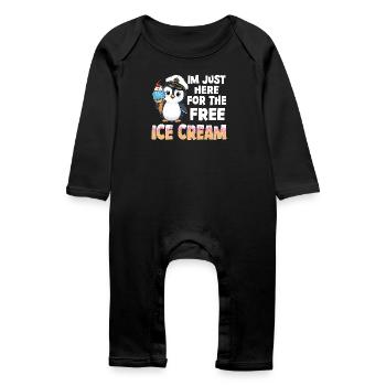 Penguin Captain Tee - Baby Organic Romper - black - Front
