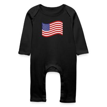 Drapeau des États-Unis - Grenouillère bio Bébé - noir - Devant