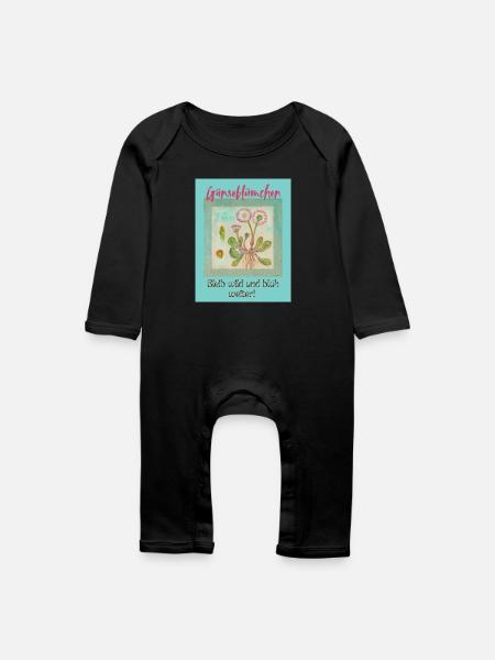 Gänseblümchen Wildblumen Print - Baby Bio Strampler - Schwarz