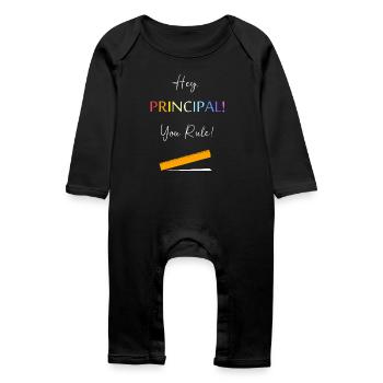 Headmaster Head of School Principal Director - Baby Organic Romper - black - Front