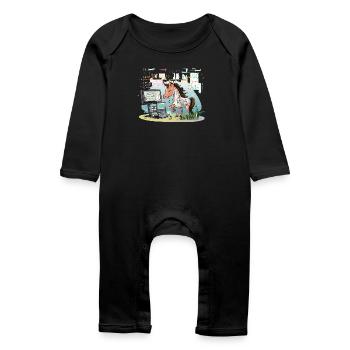 Digital Graffiti Pony - Baby Organic Romper - black - Front