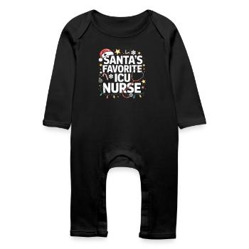 Santa ICU Nursing Heroine - Baby Organic Romper - black - Front