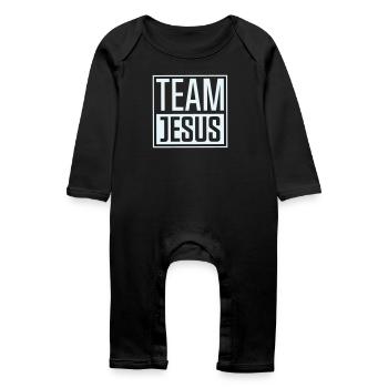 Team Jesus - Baby Organic Romper - black - Front