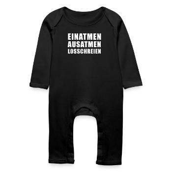 Inspire, expire, crie - Grenouillère bio Bébé - noir - Devant
