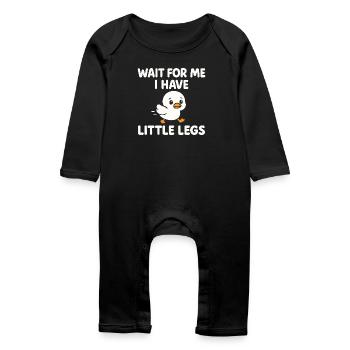 Chick Saying Meme Humor Funny Little Legs - Baby Organic Romper - black - Front