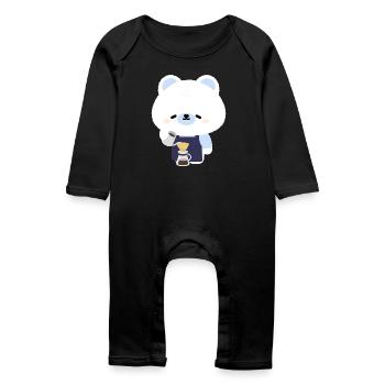 Barista Polar Bear Douillet - Grenouillère bio Bébé - noir - Devant
