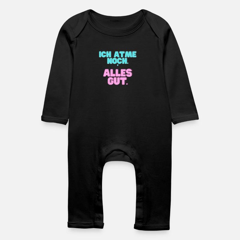 Ich_atme_noch - Baby Bio Strampler - Schwarz
