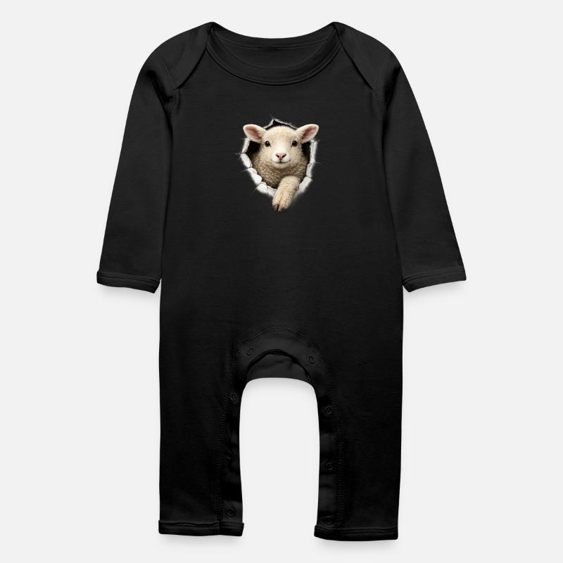 Lamm aus dem Loch - Baby Bio Strampler - Schwarz