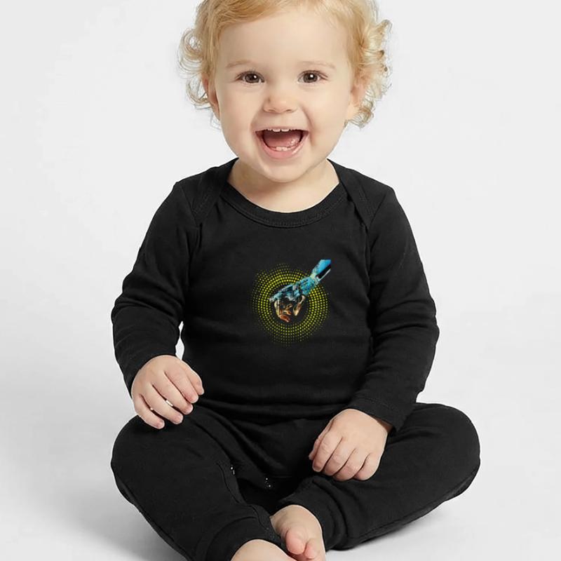 ordinateur main robot IA code cyborg numérique pc Grenouillère bio Bébé