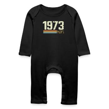 Vintage March 1973 - Baby Organic Romper - black - Front