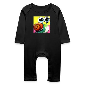 Snail - Baby Organic Romper - black - Front