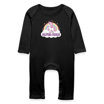 Chemise drôle de licorne pour les fans d’humour - Grenouillère bio Bébé - noir - Devant
