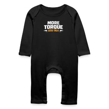 Mehr Drehmoment Weniger Quatschen - Baby Bio Strampler - Schwarz - Vorne