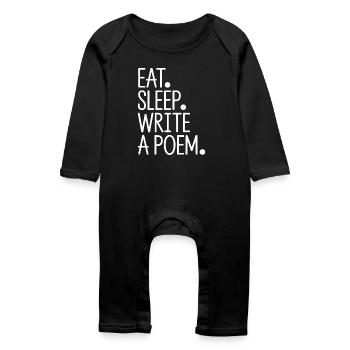 Eat Sleep Write A Poem - Baby Organic Romper - black - Front
