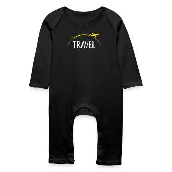 Faute de frappe de voyage avec Airplane Circle - Grenouillère bio Bébé - noir - Devant