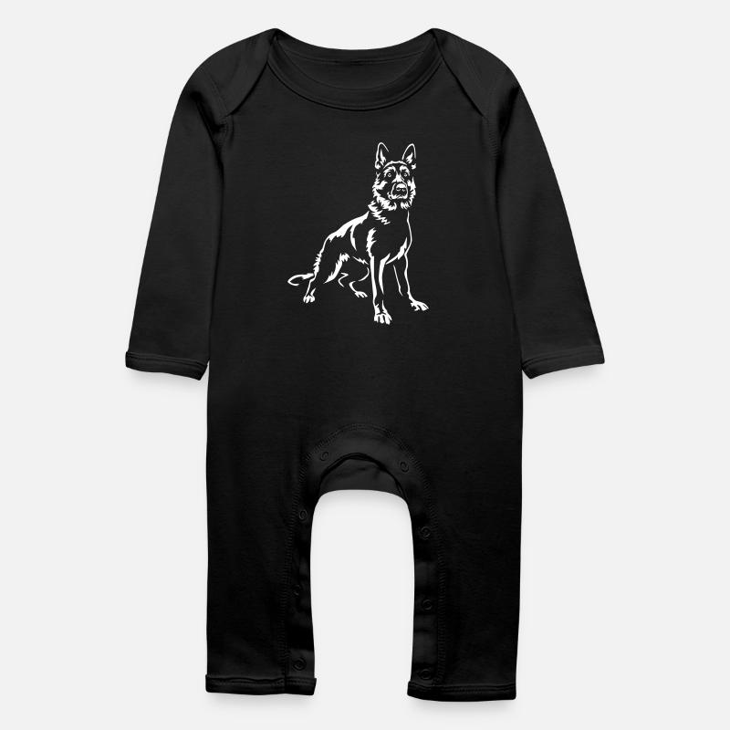 Berger allemand « Édition noire » - Grenouillère bio Bébé - noir