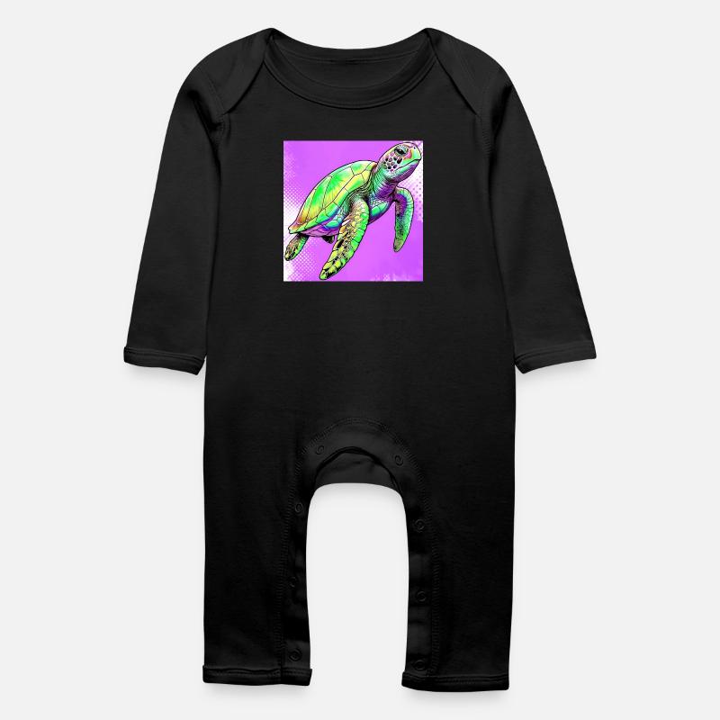 tortue - Grenouillère bio Bébé - noir