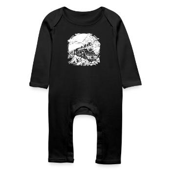Chemin de fer - Grenouillère bio Bébé - noir - Devant