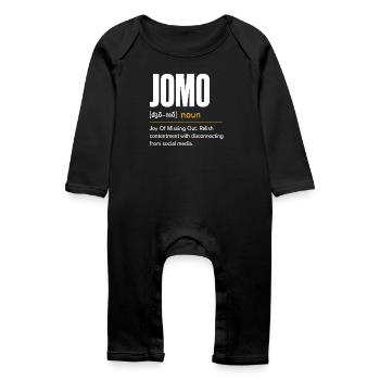 JOMO: The joy of doing nothing - Baby Organic Romper - black - Front