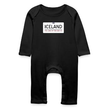 Panneau islandais - Grenouillère bio Bébé - noir - Devant