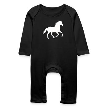 Silhouette d’un cheval sauvage - Grenouillère bio Bébé - noir - Devant