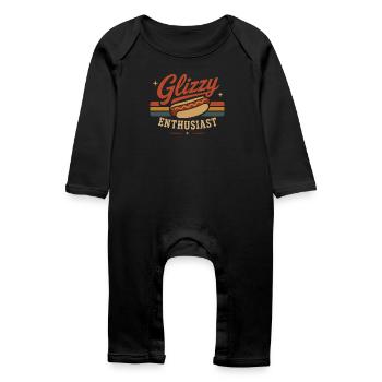 Sausage Lover Hot Dog BBQ Humor - Baby Organic Romper - black - Front