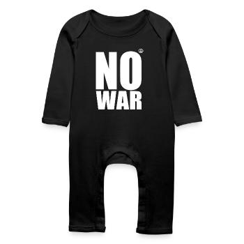 No war - Baby Organic Romper - black - Front