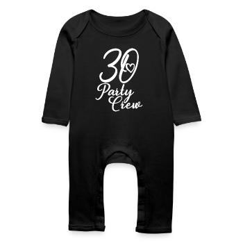 30 Party Crew 30th Birthday Party 30 Years Old - Baby Organic Romper - black - Front