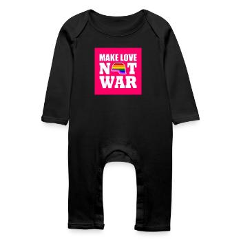 Make love not war - Baby Bio Strampler - Schwarz - Vorne