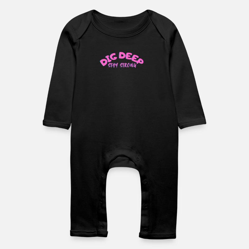 Dig-Deep Stay Strong - Baby Organic Romper - black