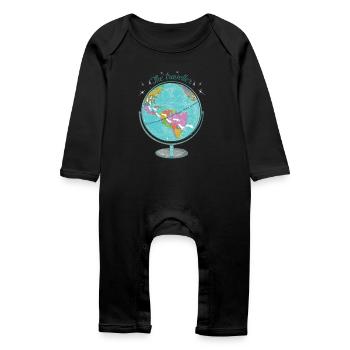 The Traveler - Holiday Design - Travel - Travel - Baby Organic Romper - black - Front